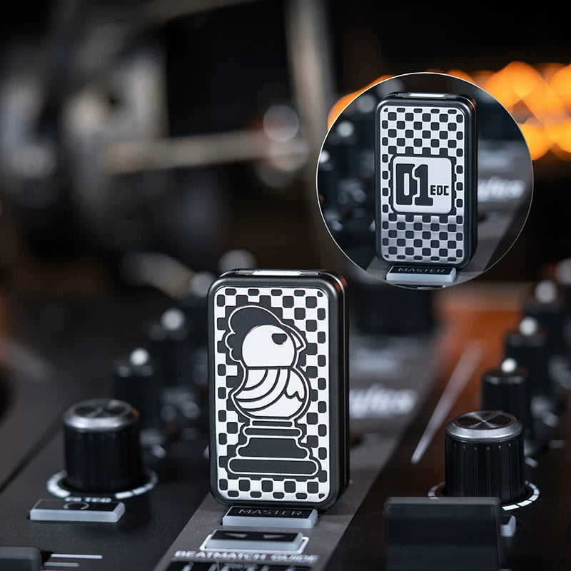 YEDC × 01EDC Mechanical Fidget Slider – Pig & Rooster Chess Edition