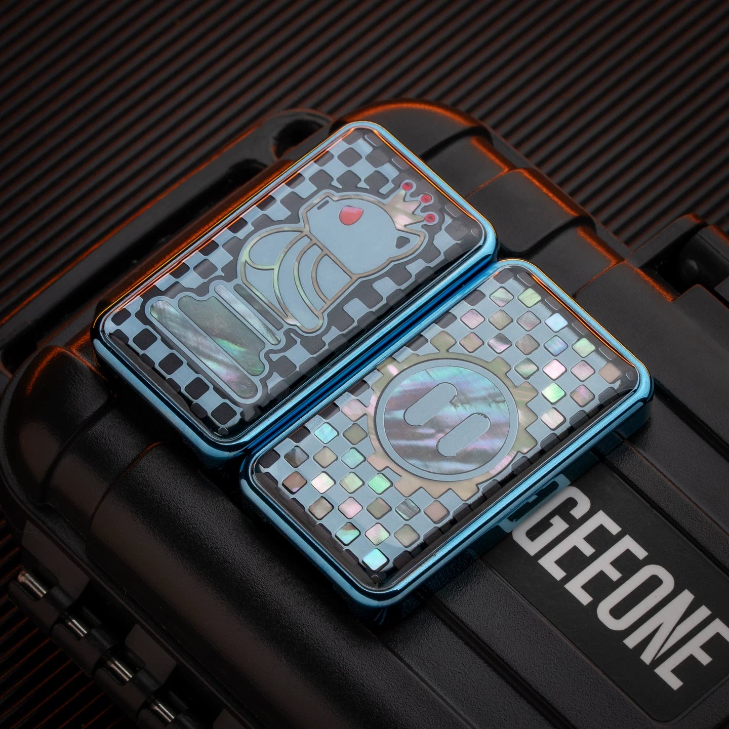 YEDC × 01EDC Mechanical Fidget Slider – Pig & Rooster Chess Edition